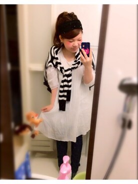 「白いスニーカー」｜「アイテム（その他シューズ）」を使った、aachan☺︎さん（レディース・153cm）の夏コーディネート