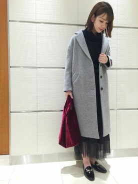 「アパートバイローリーズ」｜「アイテム（チェスターコート）」を使った、yoshiさん（レディース・161cm）の秋コーディネート
