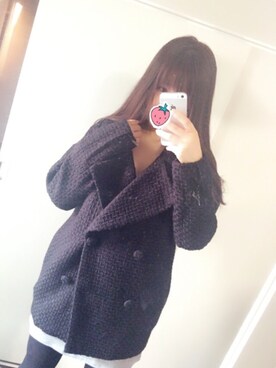 「LIPSERVICE（リップサービス）のアイテム（ピーコート）」を使った、まぁさん（レディース・160cm）の冬コーディネート
