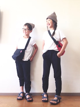 「アイテム（サンダル、ブルー系）」を使った、yuyuyuさん（キッズ・133cm）の夏コーディネート
