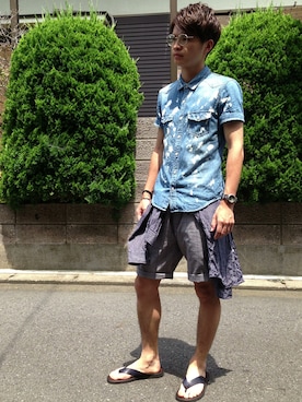 「JUNRED（ジュンレッド）のアイテム（腕時計）」を使った、Sato Ryoさん（メンズ・168cm）の夏コーディネート