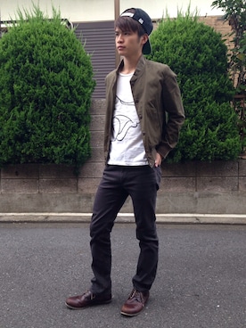「CASPER JOHN（キャスパージョン）のアイテム（スタジャン）」を使った、Sato Ryoさん（メンズ・168cm）の秋コーディネート
