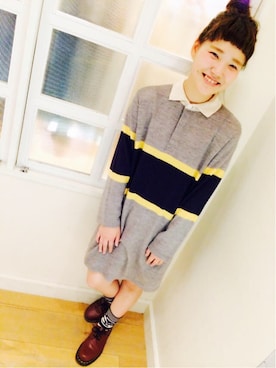 「Dr. Martens（ドクターマーチン）のDr.Martens (ドクターマーチン)/1461 3EYE GIBSON SHOES（その他シューズ）」を使った、かわかみ かなさん（レディース・152cm）の冬コーディネート