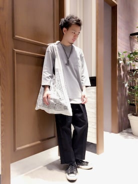 「HAV-A-HANK（ハバハンク ）のアイテム（バッグ）」を使った、いなばちさん（メンズ・165cm）の夏コーディネート
