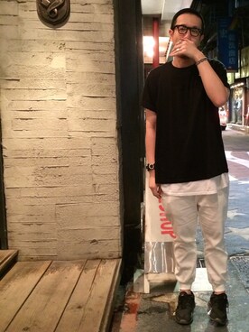 「REMIX（リミックス）のアイテム（パンツ）」を使った、REMIXTAIPEIさん（メンズ・189cm）の夏コーディネート