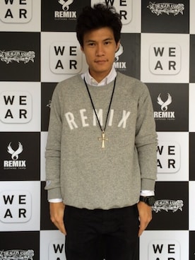 「REMIX（リミックス）のアイテム（スウェット）」を使った、REMIXTAIPEIさん（メンズ・175cm）の秋コーディネート