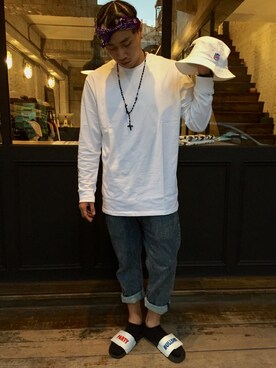 「REMIX（リミックス）のアイテム（パンツ）」を使った、REMIXTAIPEIさん（メンズ・187cm）の秋コーディネート