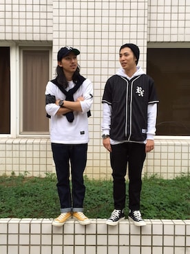 「REMIX（リミックス）のアイテム（パンツ）」を使った、REMIXTAIPEIさん（メンズ・175cm）の冬コーディネート
