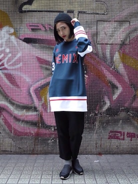 「REMIX（リミックス）のアイテム」を使った、REMIXTAIPEIさん（レディース・166cm）の夏コーディネート