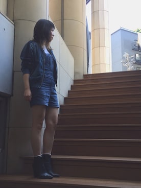 「DIESEL（ディーゼル）のアイテム（サロペット/オーバーオール）」を使った、FUKUさん（メンズ・162cm）の夏コーディネート