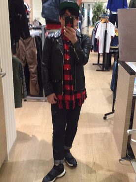 「SSUR（サー）のアイテム（帽子）」を使った、70eidjさん（メンズ・168cm）の秋コーディネート