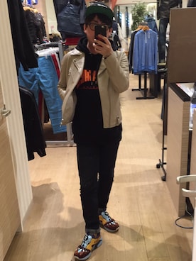 「SSUR（サー）のアイテム（帽子）」を使った、70eidjさん（メンズ・168cm）の秋コーディネート