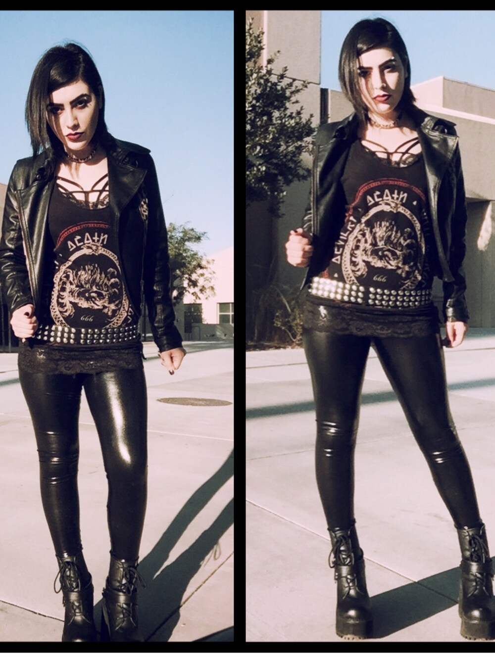 「fashion、STYLE、kellymaglia」｜「blackheartのアイテム（タンクトップ、ブラック系）」を使った、Mallory Gutierrezさん（レディース・157cm）の夏コーディネートの1枚目の写真