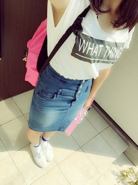 「アイテム（デニムスカート）」を使った、てと。さん（レディース・165cm・10代）の夏コーディネート