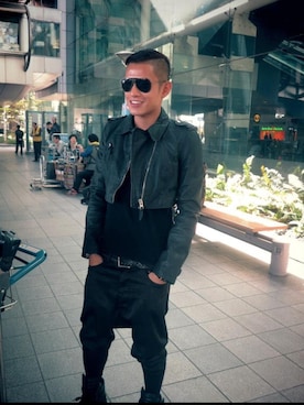 「ALLSAINTS（オールセインツ）のアイテム（ブルゾン）」を使った、joe wong さん（メンズ・173cm）の冬コーディネート