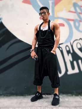 「asos（エイソス）のアイテム（オールインワン・サロペット）」を使った、joe wong さん（メンズ・173cm）の秋コーディネート