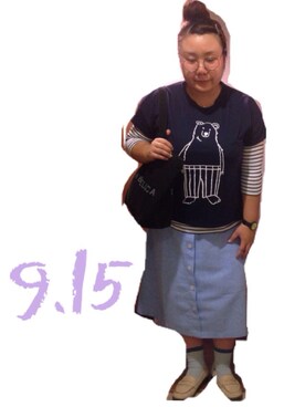 「plussize」｜「アイテム（腕時計）」を使った、kasan/manaさん（レディース・155cm）の秋コーディネート