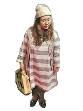 「plussize」｜「アイテム（ニットキャップ/ビーニー）」を使った、kasan/manaさん（レディース・155cm）の秋コーディネート
