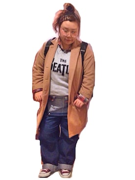 「plussize」｜「アイテム（サロペット/オーバーオール）」を使った、kasan/manaさん（レディース・155cm）の冬コーディネート