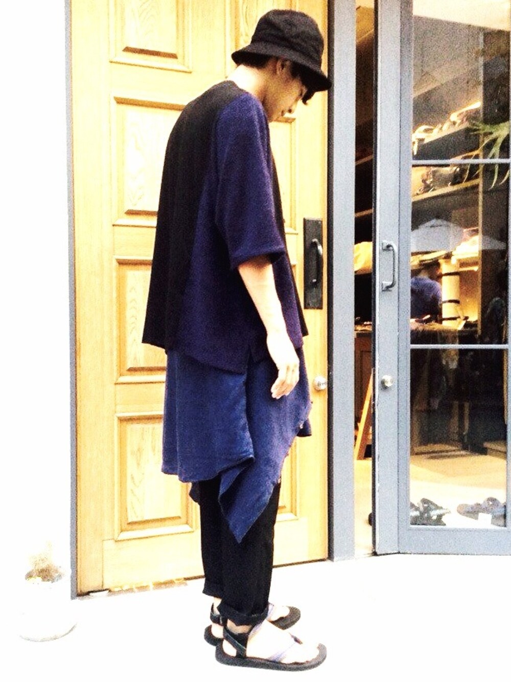 withoutrulers/Uke.さんの「WITHOUT RULER S
2014SS
pile switching pocket T-shirt black×navy

web shop
http://wtrs74.buyshop.jp
（WITHOUT RULER S）」を使ったコーディネート