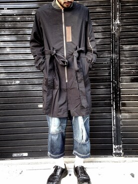 「ミリタリーアウター」｜「アイテム（ミリタリージャケット）」を使った、withoutrulers/Uke.さん（メンズ・175cm）の春コーディネート