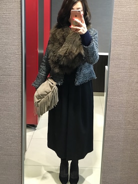 「N.（N. Natural Beauty Basic）（エヌエヌナチュラルビューティーベーシック）のアイテム（ノーカラージャケット）」を使った、miiさん（レディース・151cm）の冬コーディネート
