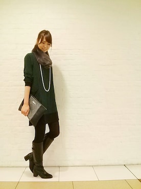 「KATHARINE ROSS（キャサリンロス）のアイテム（チュニック）」を使った、ciさん（レディース・157cm）の秋コーディネート