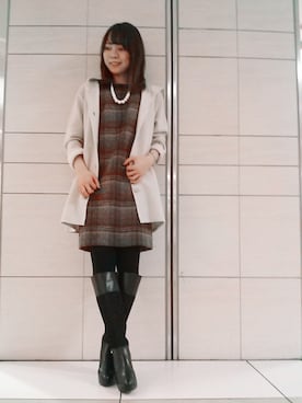 「KATHARINE ROSS（キャサリンロス）のアイテム（ブーツ）」を使った、ciさん（レディース・157cm）の冬コーディネート
