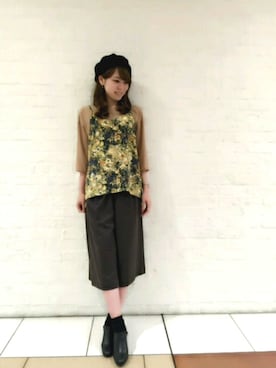「KATHARINE ROSS（キャサリンロス）のアイテム（ハンチング/ベレー帽）」を使った、ciさん（レディース・157cm）の秋コーディネート