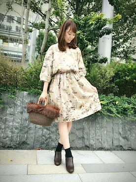 「KATHARINE ROSS（キャサリンロス）のアイテム（ブーティ）」を使った、ciさん（レディース・157cm）の秋コーディネート
