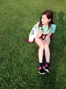 「travel」｜「アイテム（ソックス/靴下）」を使った、🌼 crystal tseさん（レディース・160cm）の夏コーディネート