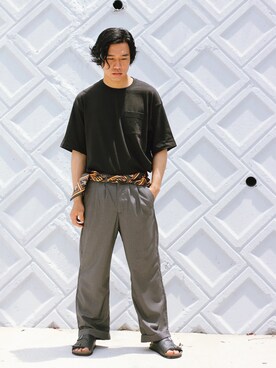 「7月WEAR夏のサンダル祭り」｜「アイテム（その他）」を使った、イヤンさん（メンズ・170cm）の夏コーディネート