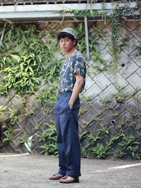 「Right-on（ライトオン）のアイテム（サンダル）」を使った、イヤンさん（メンズ・170cm）の夏コーディネート
