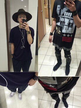 Naoki Nisikawa is wearing BEAUTY&YOUTH UNITED ARROWS "BY ポンチ フォルム ショートスリーブ Tシャツ"