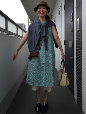 「shuca（シュカ）のアイテム（帽子）」を使った、wangwanhanさん（レディース・165cm）の夏コーディネート