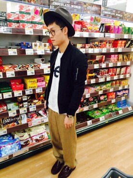 「チドリ柄」｜「アイテム（その他）」を使った、yuuya  tateishiさん（メンズ・167cm）の冬コーディネート