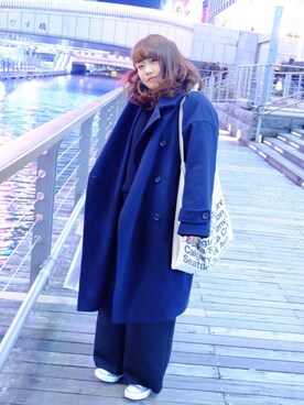 「大阪」｜「アイテム（ピーコート）」を使った、ちゃんまんさん（レディース・160cm）の冬コーディネート