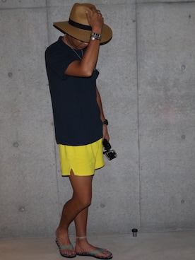 「しまむら（シマムラ）のアイテム（ハット）」を使った、  1sayさん（メンズ・174cm）の夏コーディネート