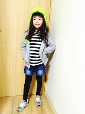 「RAGMART（ラグマート）のアイテム（キャップ）」を使った、miyuさん（キッズ・110cm）の冬コーディネート