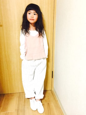「アイテム（キャミソール）」を使った、miyuさん（キッズ・110cm）の春コーディネート