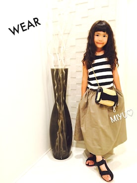「quoti use fith（クゥオティ　ユース　フィス）のアイテム（シューズ）」を使った、miyuさん（キッズ・110cm）の夏コーディネート