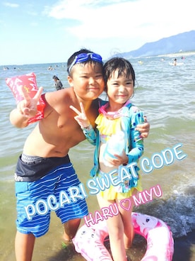 「ポカリコーデバトン」｜「アイテム（その他）」を使った、miyuさん（キッズ・110cm）の夏コーディネート