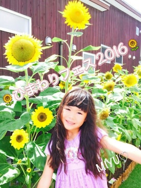 「ひまわり」｜「アイテム（その他）」を使った、miyuさん（キッズ・110cm）の夏コーディネート