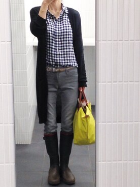 「UNIQLO（ユニクロ）のWOMEN ウルトラストレッチジーンズ（デニムパンツ）」を使った、m-aさん（レディース・155cm）の秋コーディネート