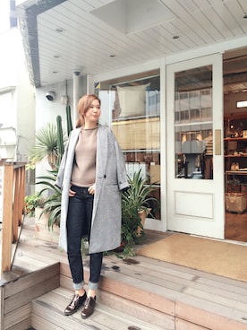 「アイテム（トップス、ブラウン系）」を使った、ayano.さん（レディース・165cm）の秋コーディネート