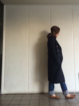 「TODAYFUL（トゥデイフル）のアイテム（チェスターコート）」を使った、ayano.さん（レディース・165cm）の秋コーディネート
