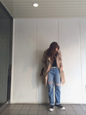 「TODAYFUL（トゥデイフル）のアイテム（トレンチコート）」を使った、ayano.さん（レディース・165cm）の冬コーディネート