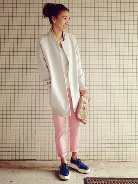 「BALENCIAGA」｜「アイテム（スタジャン）」を使った、kumi511976さん（レディース・165cm）の秋コーディネート