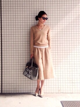 「MSGM（エムエスジーエム）のアイテム（パンツ）」を使った、kumi511976さん（レディース・165cm）の秋コーディネート