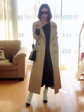 「chanel」｜「アイテム（トレンチコート）」を使った、kumi511976さん（レディース・165cm）の秋コーディネート